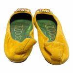APEPAZZA Simba Ballet Flat Yellow Suede Rhinestones Round Toe Leather Shoes 8 Photo 1