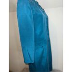 100% Silk Teal Blue Trench Blazer Shacket Women’s 10 Green Photo 10