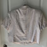 Banana Republic  Black and Cream Striped Linen/Cotton Blazer Photo 5