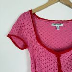 Urban Outfitters  Gabriella Fly-Away Knit Babydoll Top Red Pink Photo 3