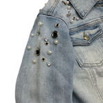 Sparkle Denim Pearl and Grommet Denim Jacket (M) Photo 3
