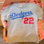 Gildan los angeles dodgers baseball clayton kershaw '22 grey short sleeve print tshirt Photo 4