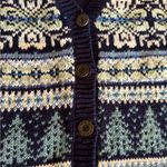 Women’s Vintage Baxter & Wells Knit Holiday Vest Size Medium Blue Photo 2