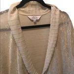 Misook Exclusively Ivory Crochet One Button Knit Cardigan Sweater 2X Short Sleev Photo 1