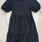 ZARA  Grey Puff-Sleeve Tiered Midi Dress Photo 3