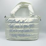 Soft Quilted Medium Tote Bag in White Photo 6