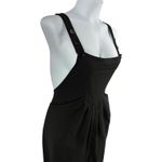 Halara Black Pleated Jumpsuit Overalls Jogger Button Strap Size L Waffle Photo 1