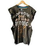 Anthropologie Pilcro Ruffled Sleeve Tunic Tee Moss Green Size XL NEW Photo 1