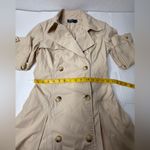 American Living Trench Coat Womens Size 14 Beige Pleated Classic Preppy Khaki PI Photo 4