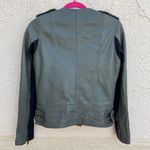 Nour Hammour Erin army green studded leather Biker jacket size FR 36 US 2 4 XS S Photo 9