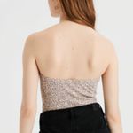 American Eagle Soft & Sexy Rib Tube Top in Light Brown Leopard Print Size L NWOT Photo 1