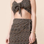 NWT Jenna Tie Front Cami 44 Leopard print. Size Medium‎ Black Photo 0