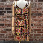 Dex bright floral mini dress with collar cutouts / L / Excellent condition Size L Photo 6