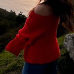 Aritzia Red Off The Shoulder Sweater Photo 1