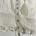 Hem & Thread  White Striped Smocked Waist Blouse - Size M Cottagecore Softgirl Photo 5