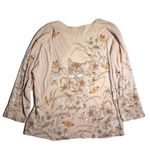 Vtg Y2K Morning Sun Beige Kitten Butterfly Rhinestone Embellished Top Sz 2X Tan Photo 1