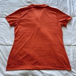 Nike Polo T Shirt Womens Large Orange White Striped Golf Tour Performance Logo Photo 4