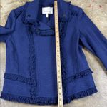 Rebecca Taylor  Tweed Navy Blue Fringe Moto Jacket
Size: 6 Photo 8