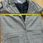 SO  Oversized Plaid Blazer Single Button Womens Size Medium Relaxed Jacket Photo 4