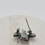 Vintage 1960 Austrian Crystal 3D Bug Brooch Silver Tone Insect Pin Photo 6