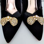 Vintage 90s Maximalist Shoe Clips Aurora Borealis Bow Butterfly Bug Rhinestones Blue Photo 0