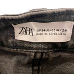 ZARA  Womens Gray Denim Jeans High Rise Slim Straight Flare Bottoms Raw Hem Sz 2 Photo 8