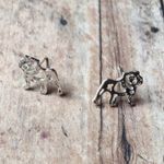 Silver Bully Bulldog Stud Earrings UGA Georgia Samford Photo 0