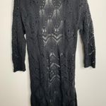 The Kooples Long Crochet Black Cardigan Open Front Sweater Womens XS Photo 8