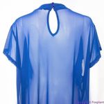 Ashley Stewart NEW Sexy Flirty navy blue feather front short sleeve night gown lingerie lounge Photo 8