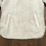 Cozy Sherpa  Quarter Zip White Pullover Sweater Jacket High Collar Soft Sz Small Photo 3