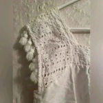 J. McLaughlin  white, sleeveless blouse with eyelet detailing/pop pop sleeves; S Photo 2