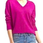 Banana Republic | Cranberry Color Merino Wool V-Neck Sweater Sz M Photo 0