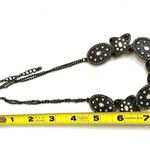 GREY AND BLACK RHINESTONE DIAMANTE CHOKER NECKLACE Gray Photo 6
