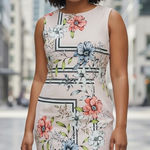 Vince Camuto Vince‎ Camuto Sleeveless Floral Sheath Dress Business Career Elegant Photo 0
