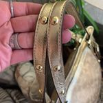 Coach Authentic LUREX METALLIC LEATHER W STUDS ZIP TOP SHOULDER BAG (EUC) Photo 7