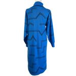 Vintage 80s Le Gaillard Acrylic Sweater Dress Blue Midi Size M Photo 9