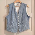 Rafaella  Vintage Denim Embroidered Vest Size Large Photo 0