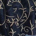 Norton Mcnaughton  VINTAGE BLACK VELOUR GOLD SCROLL STITCH DRESS JACKET 8 Photo 9