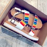 Soludos  Sandals with Rainbow Embroidery White Multicolor Size 9.5M NEW with Box Photo 6