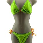 Womens Reversible Neon Blue and Green String Bikini Size Medium Photo 4