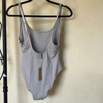 SKIMS  Swim‎ Scoop Neck One Piece Swimsuit Bodysuit  Chrome in GRAY Size L NWT Photo 2