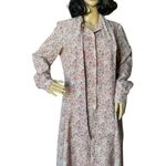 American Vintage Vintage Contima pink purple floral pop over dress with long pussybow size large Photo 5