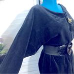 Saks 5th Avenue Sacks Fifth Ave vintage 70s 80s oversized blue velour long sleeves midi dress S Photo 2