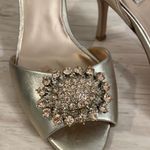 Badgley Mischka Lacie Peep Toe Metallic Heels Photo 1