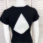 Rolla Coster Back Cutout Sheath Tee Shirt Dress Black Small Photo 5