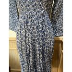 Vintage 90s ~ Rabbit Highwaist Dress 3/4 Sleeve Floral Blue ~ Size Small/Medium Photo 1