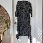St. John Black Crocodile Print 100% Silk Handkerchief Midi Dress size 8 Photo 4