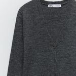 ZARA NWT Wool Blend Ribbed Long Grey Cardigan Photo 6
