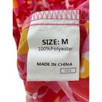 Strawberry Pink Abstract Print Geometric Pleated Maxi Dress Resort Cruise Medium Photo 5