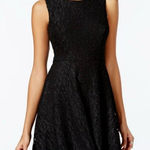 Soprano  Juniors Small Lace Fit & Flare Dress Black Sparkle Sleeveless Hoco Dance Photo 0